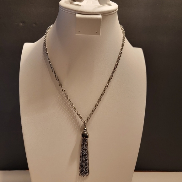unbranded Jewelry - Unsigned Silvertone Tassel Necklace
